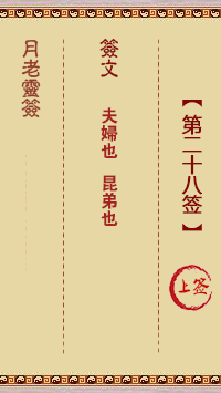 月老灵签28签，月老姻缘灵签第二十八签占卜解答