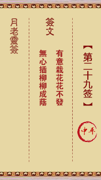 月老灵签29签，月老姻缘灵签第二十九签占卜解答
