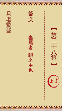 月老灵签38签，月老姻缘灵签第三十八签占卜解答